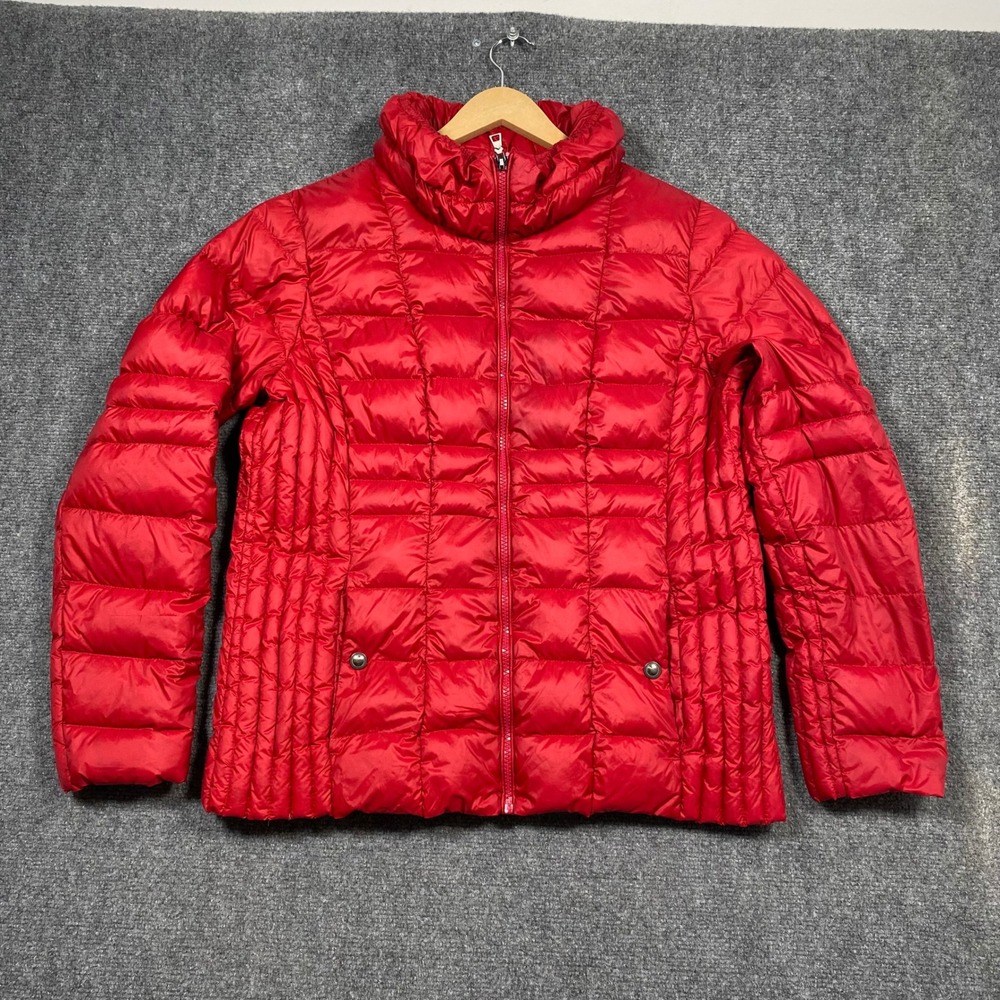 Gallery Sport Red Down‎ Puffer Jacket Quilted Zip Up Collared Mens L